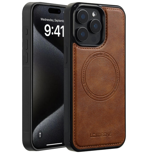 For iPhone 14 Pro Max LC.IMEEKE Magsafe Phone Case(Brown)