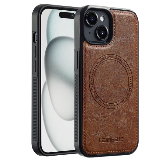 For iPhone 15 LC.IMEEKE Magsafe Phone Case(Brown) - iPhone 15 Cases by LC.IMEEKE | Online Shopping UK | buy2fix
