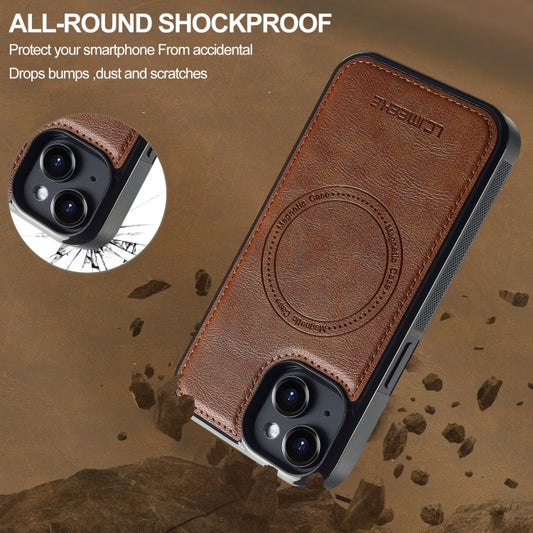 For iPhone 15 LC.IMEEKE Magsafe Phone Case(Brown) - iPhone 15 Cases by LC.IMEEKE | Online Shopping UK | buy2fix