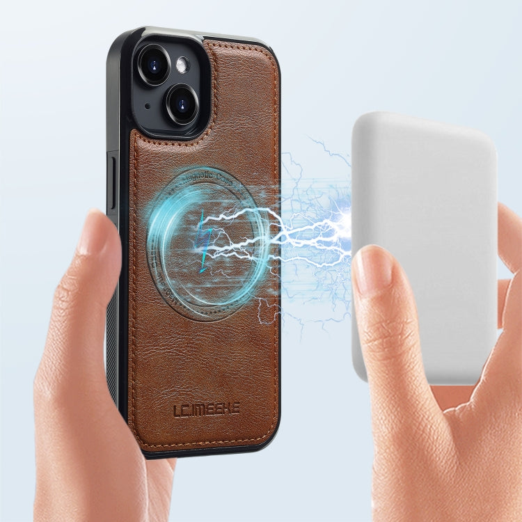 For iPhone 15 LC.IMEEKE Magsafe Phone Case(Brown) - iPhone 15 Cases by LC.IMEEKE | Online Shopping UK | buy2fix