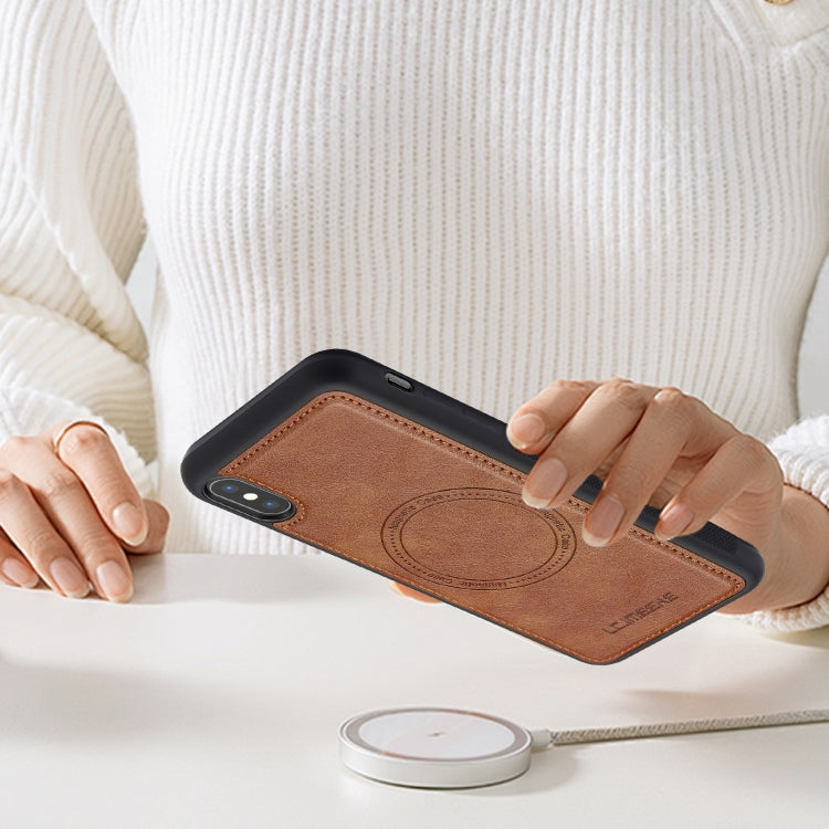 For iPhone XR LC.IMEEKE Magsafe Phone Case(Brown) - More iPhone Cases by LC.IMEEKE | Online Shopping UK | buy2fix