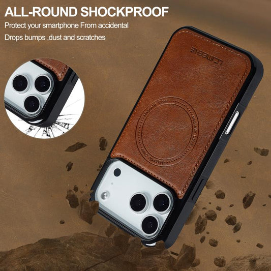 For iPhone 17 Pro LC.IMEEKE Magsafe Phone Case(Brown) - iPhone 17 Pro Cases by LC.IMEEKE | Online Shopping UK | buy2fix