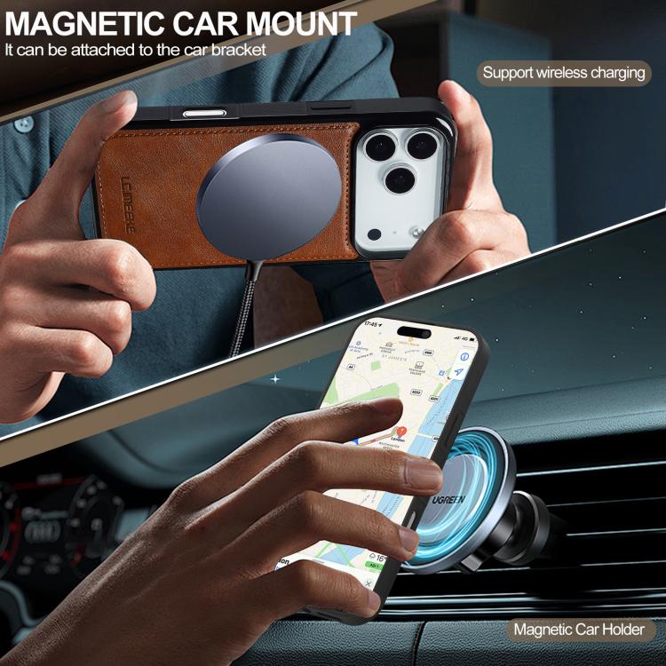 For iPhone 17 Pro LC.IMEEKE Magsafe Phone Case(Brown) - iPhone 17 Pro Cases by LC.IMEEKE | Online Shopping UK | buy2fix