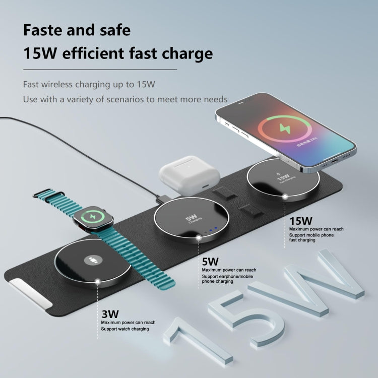 H34 15W 3 in 1 MagSafe Magnetic Folding Wireless Charger(White) - Wireless Charger by buy2fix | Online Shopping UK | buy2fix
