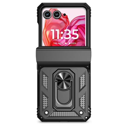 For Motorola razr 50 Sliding Camshield Holder Phone Case(Black) by buy2fix