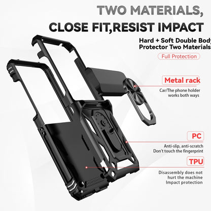 For Motorola razr 50 Sliding Camshield Holder Phone Case(Black) by buy2fix