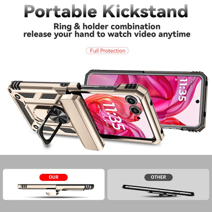 For Motorola razr 50 Sliding Camshield Holder Phone Case(Gold) by buy2fix