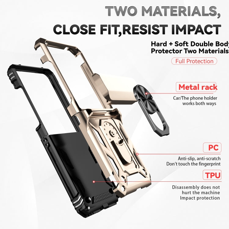 For Motorola razr 50 Sliding Camshield Holder Phone Case(Gold) by buy2fix