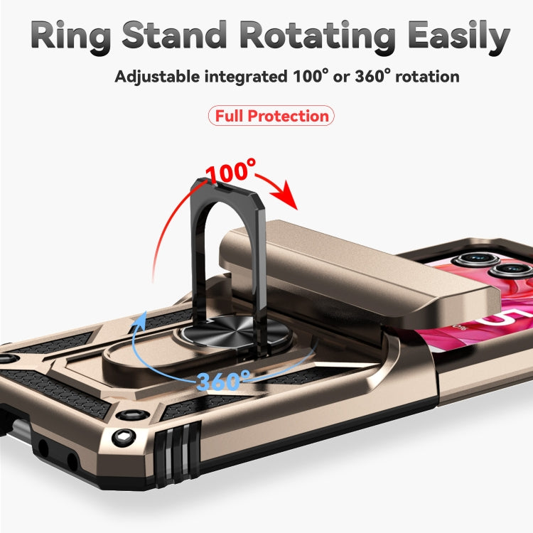 For Motorola razr 50 Sliding Camshield Holder Phone Case(Gold) by buy2fix