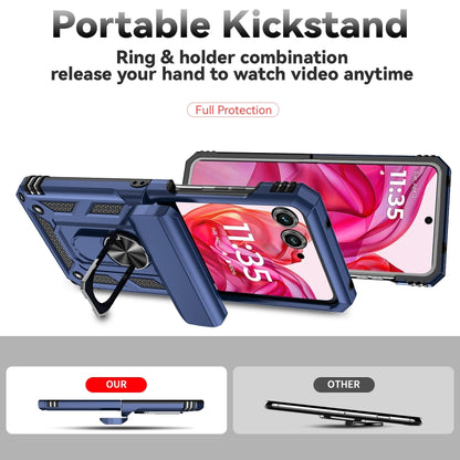 For Motorola razr 50 Sliding Camshield Holder Phone Case(Blue) by buy2fix