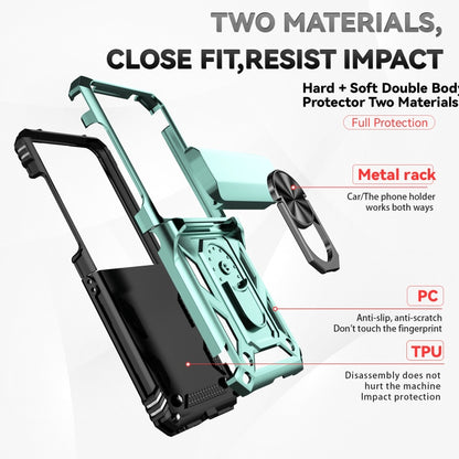 For Motorola razr 50 Sliding Camshield Holder Phone Case(Green) by buy2fix