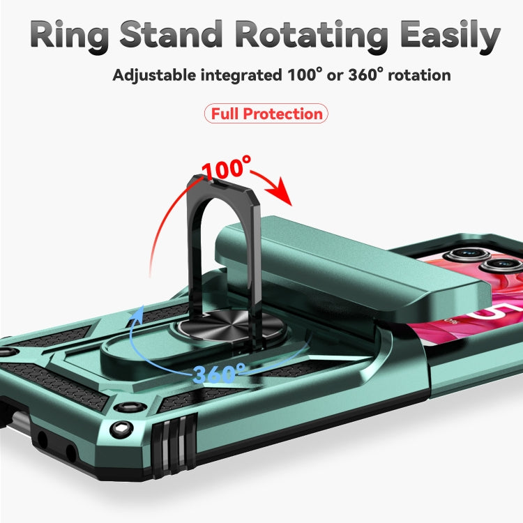 For Motorola razr 50 Sliding Camshield Holder Phone Case(Green) by buy2fix