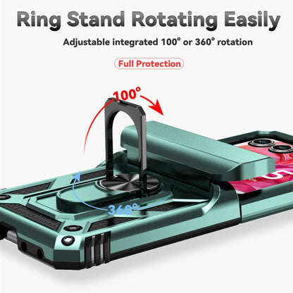 For Motorola razr 50 Sliding Camshield Holder Phone Case(Green) by buy2fix