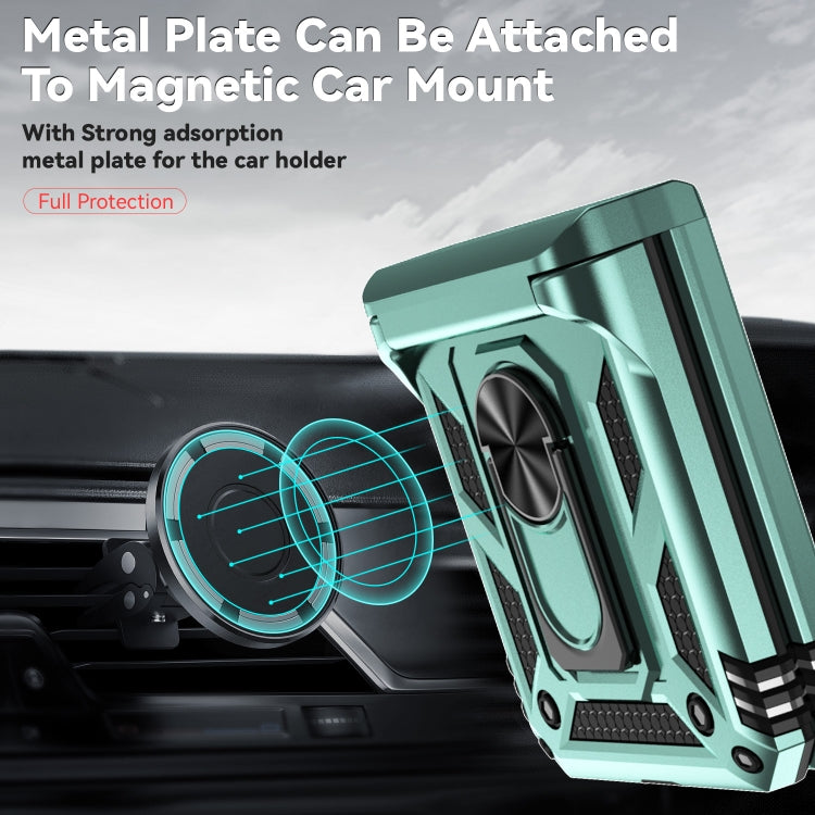 For Motorola razr 50 Sliding Camshield Holder Phone Case(Green) by buy2fix