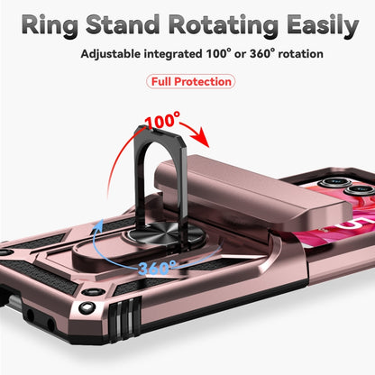 For Motorola razr 50 Sliding Camshield Holder Phone Case(Rose Gold) by buy2fix