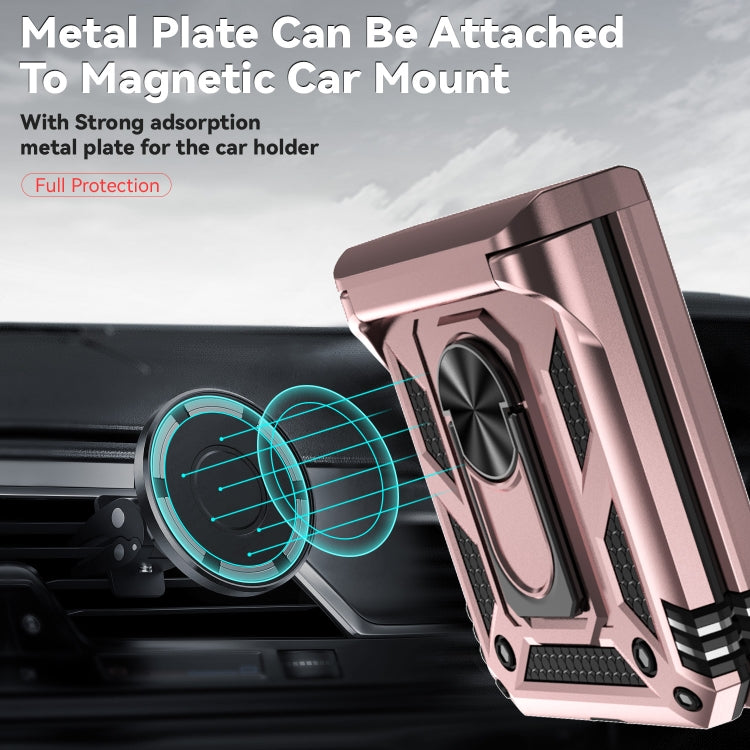 For Motorola razr 50 Sliding Camshield Holder Phone Case(Rose Gold) by buy2fix