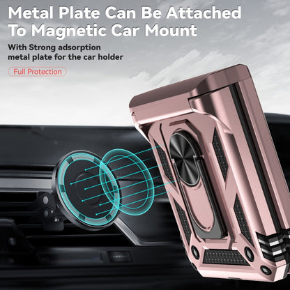 For Motorola razr 50 Sliding Camshield Holder Phone Case(Rose Gold) by buy2fix