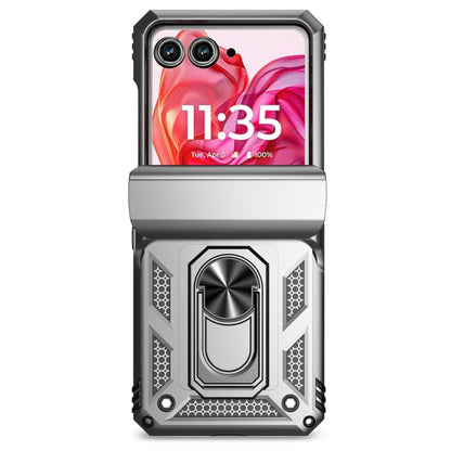 For Motorola razr 50 Sliding Camshield Holder Phone Case(Silver) - Motorola Cases by buy2fix | Online Shopping UK | buy2fix
