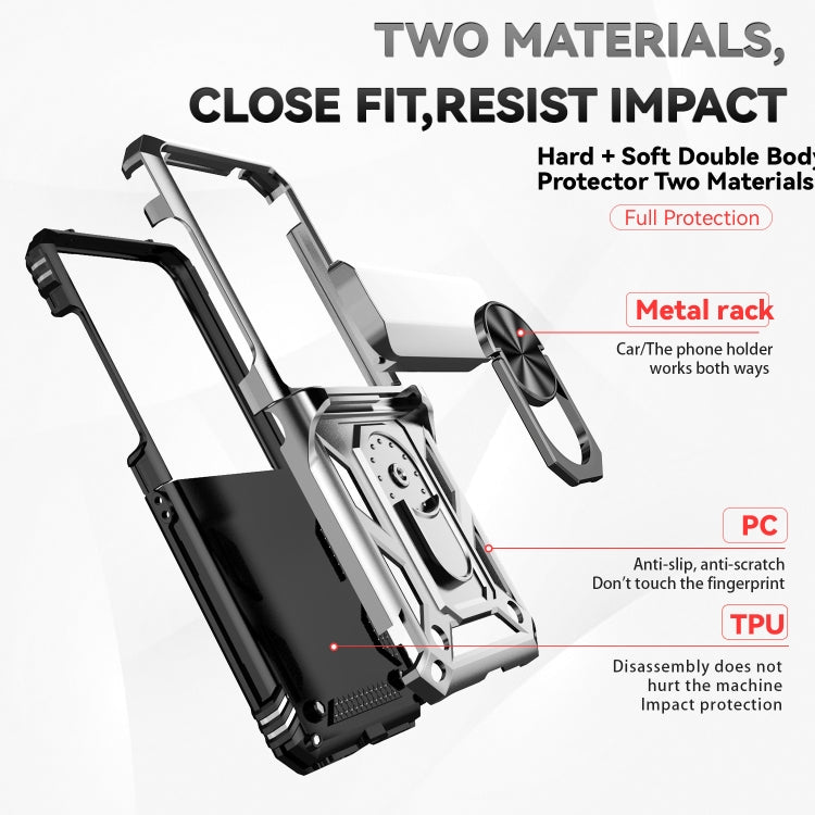 For Motorola razr 50 Sliding Camshield Holder Phone Case(Silver) - Motorola Cases by buy2fix | Online Shopping UK | buy2fix