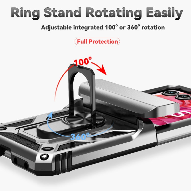 For Motorola razr 50 Sliding Camshield Holder Phone Case(Silver) - Motorola Cases by buy2fix | Online Shopping UK | buy2fix