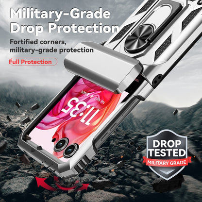 For Motorola razr 50 Sliding Camshield Holder Phone Case(Silver) - Motorola Cases by buy2fix | Online Shopping UK | buy2fix