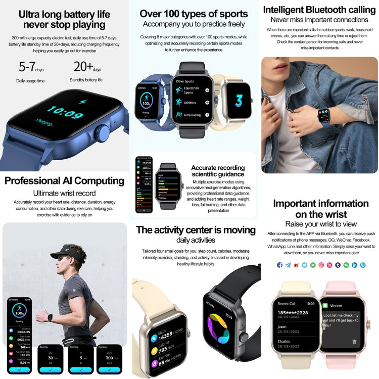 ZW36A 1.83 inch BT Call Smart Watch, Blood oxygen / Blood Pressure / Heart Rate(Pink) by buy2fix