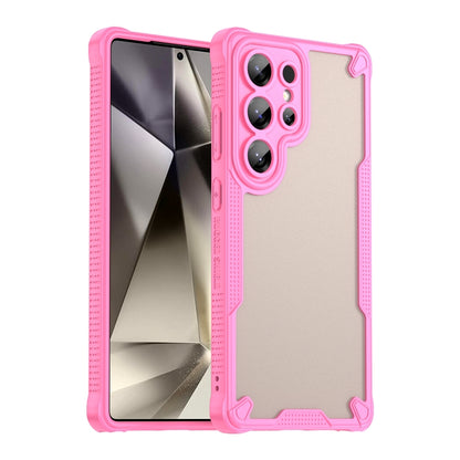 For Samsung Galaxy S25 Ultra 5G Armor Glaze PC Hybrid TPU Phone Case(Pink) by buy2fix