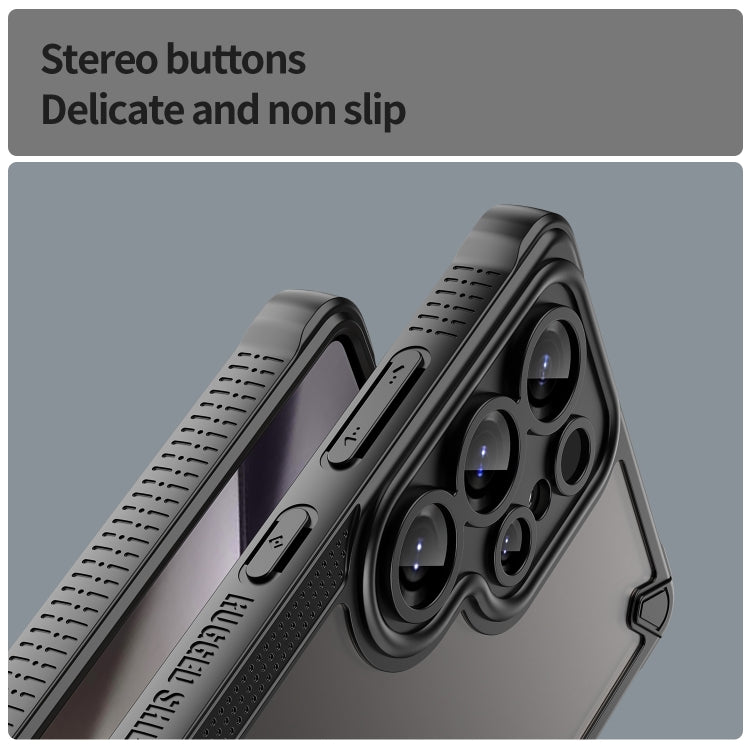 For Samsung Galaxy S25 Ultra 5G Armor Glaze PC Hybrid TPU Phone Case(Black) by buy2fix