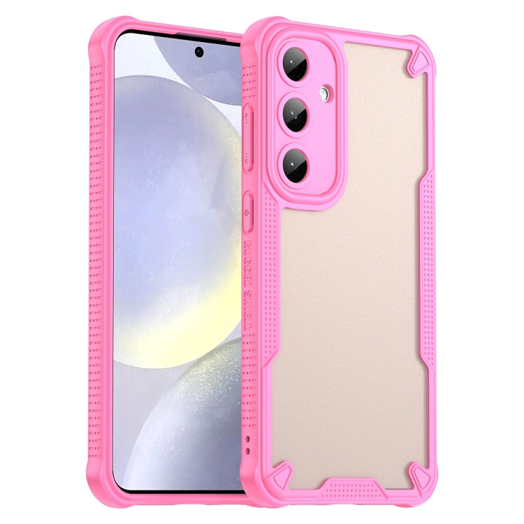 For Samsung Galaxy S25+ 5G Armor Glaze PC Hybrid TPU Phone Case(Pink) by buy2fix