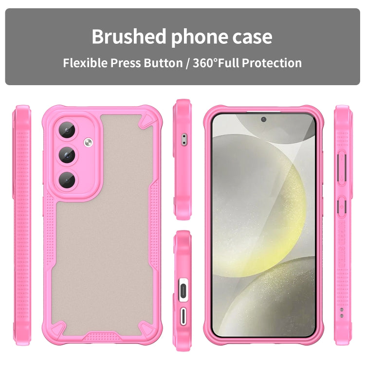 For Samsung Galaxy S25 5G Armor Glaze PC Hybrid TPU Phone Case(Pink) by buy2fix