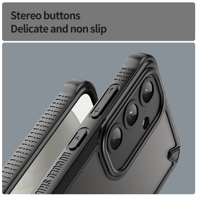 For Samsung Galaxy S25 5G Armor Glaze PC Hybrid TPU Phone Case(Black) by buy2fix