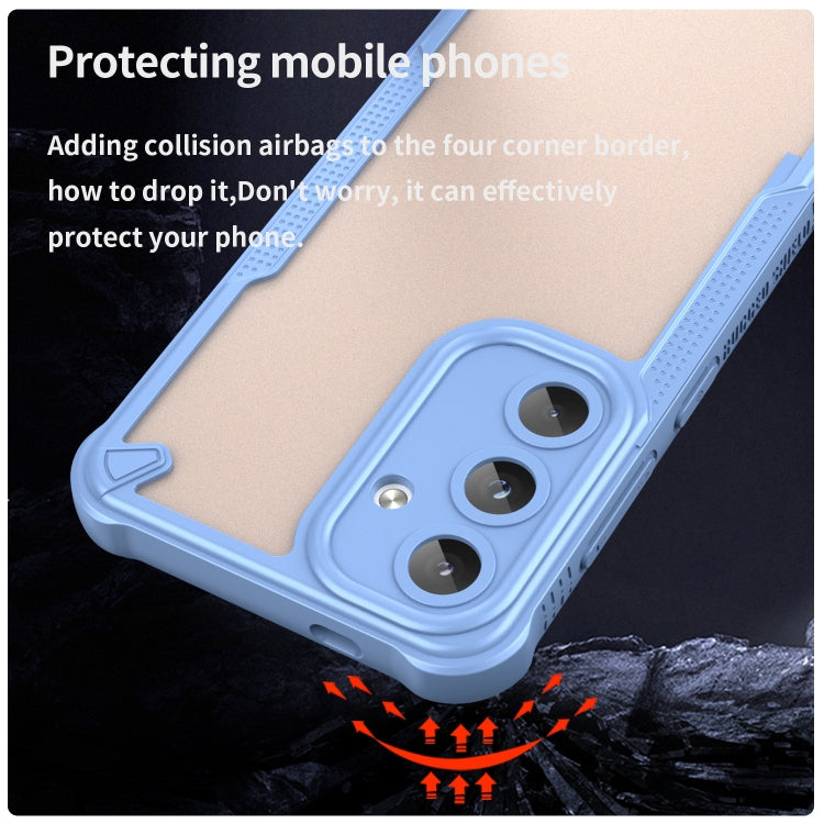 For Samsung Galaxy S25 5G Armor Glaze PC Hybrid TPU Phone Case(Blue) by buy2fix