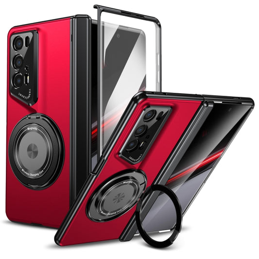 For Honor Magic V2 RSR Porsche Design Gold Medal Rotating Folding Series Ring Holder Phone Case(Red) - Honor Cases by buy2fix | Online Shopping UK | buy2fix