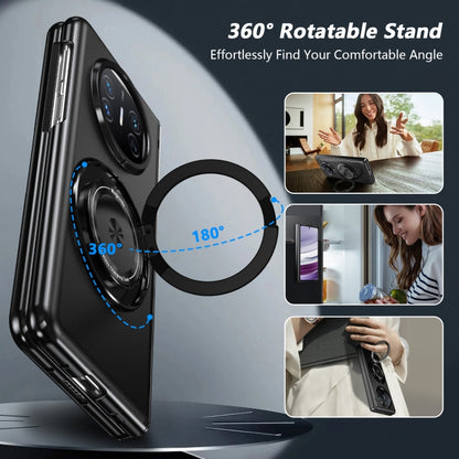 For Huawei Mate X5 Gold Medal Rotating Folding Series Ring Holder Phone Case(Black) - Huawei Cases by buy2fix | Online Shopping UK | buy2fix
