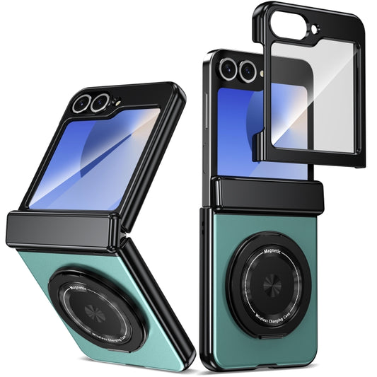 For Samsung Galaxy Z Flip6 Gold Medal Rotating Folding Series Ring Holder Phone Case(Royal Blue) - Galaxy Z Flip6 5G Cases by buy2fix | Online Shopping UK | buy2fix