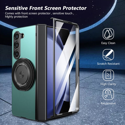 For Samsung Galaxy Z Fold5 Gold Medal Rotating Folding Series Ring Holder Phone Case(Royal Blue) - Galaxy Z Fold5 Cases by buy2fix | Online Shopping UK | buy2fix