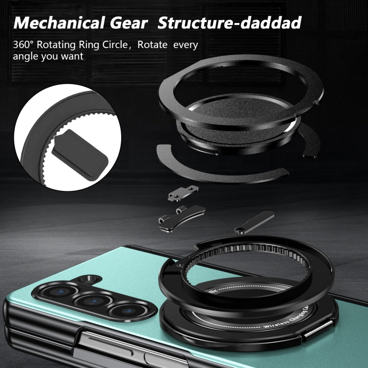 For Samsung Galaxy Z Fold5 Gold Medal Rotating Folding Series Ring Holder Phone Case(Royal Blue) - Galaxy Z Fold5 Cases by buy2fix | Online Shopping UK | buy2fix