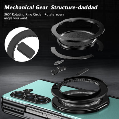 For Samsung Galaxy Z Fold5 Gold Medal Rotating Folding Series Ring Holder Phone Case(Royal Blue) - Galaxy Z Fold5 Cases by buy2fix | Online Shopping UK | buy2fix