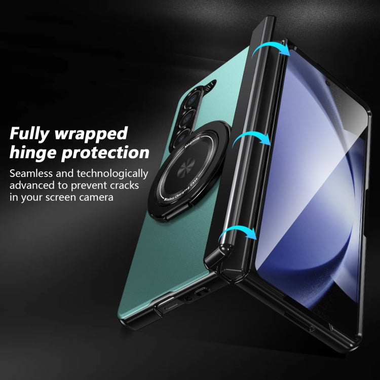 For Samsung Galaxy Z Fold5 Gold Medal Rotating Folding Series Ring Holder Phone Case(Royal Blue) - Galaxy Z Fold5 Cases by buy2fix | Online Shopping UK | buy2fix