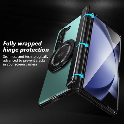 For Samsung Galaxy Z Fold5 Gold Medal Rotating Folding Series Ring Holder Phone Case(Royal Blue) - Galaxy Z Fold5 Cases by buy2fix | Online Shopping UK | buy2fix