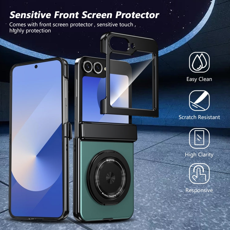 For Samsung Galaxy Z Flip5 Gold Medal Rotating Folding Series Ring Holder Phone Case(Royal Blue) - Galaxy Z Flip5 Cases by buy2fix | Online Shopping UK | buy2fix