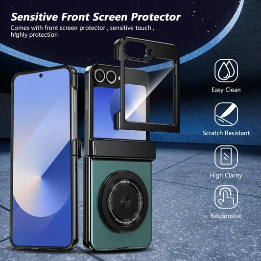 For Samsung Galaxy Z Flip5 Gold Medal Rotating Folding Series Ring Holder Phone Case(Royal Blue) - Galaxy Z Flip5 Cases by buy2fix | Online Shopping UK | buy2fix