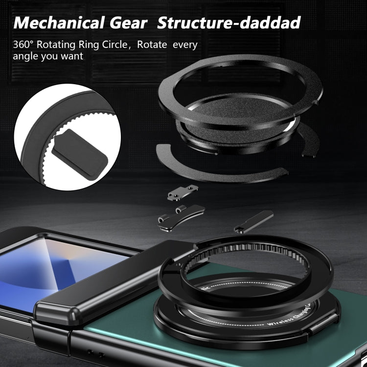 For Samsung Galaxy Z Flip5 Gold Medal Rotating Folding Series Ring Holder Phone Case(Royal Blue) - Galaxy Z Flip5 Cases by buy2fix | Online Shopping UK | buy2fix