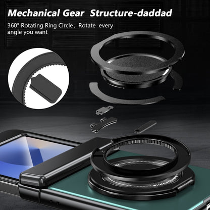 For Samsung Galaxy Z Flip5 Gold Medal Rotating Folding Series Ring Holder Phone Case(Royal Blue) - Galaxy Z Flip5 Cases by buy2fix | Online Shopping UK | buy2fix