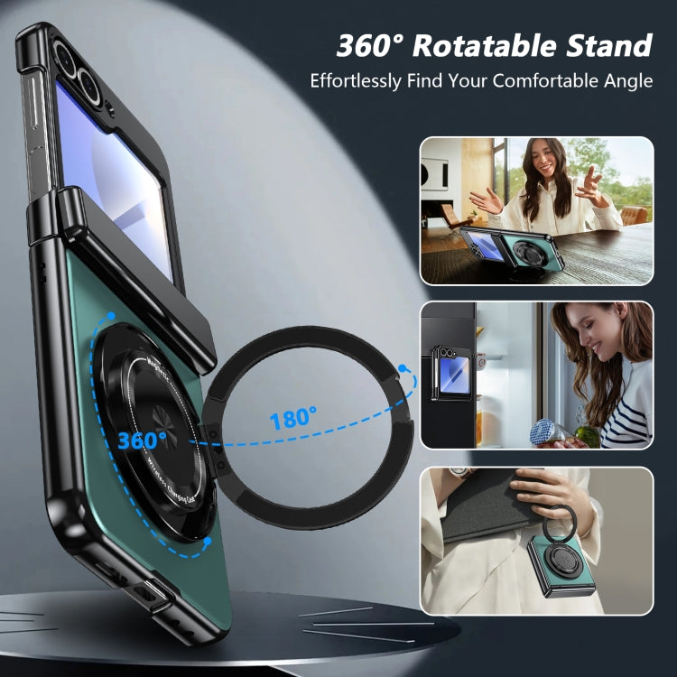 For Samsung Galaxy Z Flip5 Gold Medal Rotating Folding Series Ring Holder Phone Case(Royal Blue) - Galaxy Z Flip5 Cases by buy2fix | Online Shopping UK | buy2fix