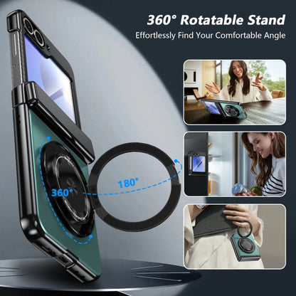 For Samsung Galaxy Z Flip5 Gold Medal Rotating Folding Series Ring Holder Phone Case(Royal Blue) - Galaxy Z Flip5 Cases by buy2fix | Online Shopping UK | buy2fix