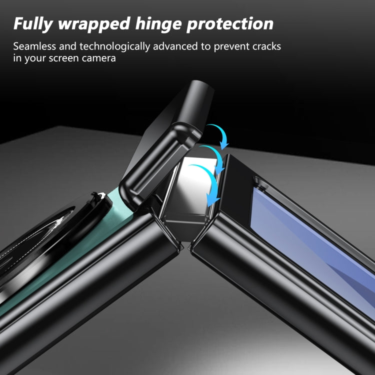 For Samsung Galaxy Z Flip5 Gold Medal Rotating Folding Series Ring Holder Phone Case(Royal Blue) - Galaxy Z Flip5 Cases by buy2fix | Online Shopping UK | buy2fix