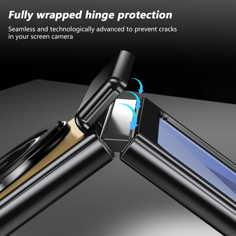 For Samsung Galaxy Z Flip5 Gold Medal Rotating Folding Series Ring Holder Phone Case(Gold) - Galaxy Z Flip5 Cases by buy2fix | Online Shopping UK | buy2fix