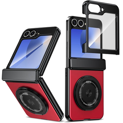 For Samsung Galaxy Z Flip5 Gold Medal Rotating Folding Series Ring Holder Phone Case(Red) - Galaxy Z Flip5 Cases by buy2fix | Online Shopping UK | buy2fix