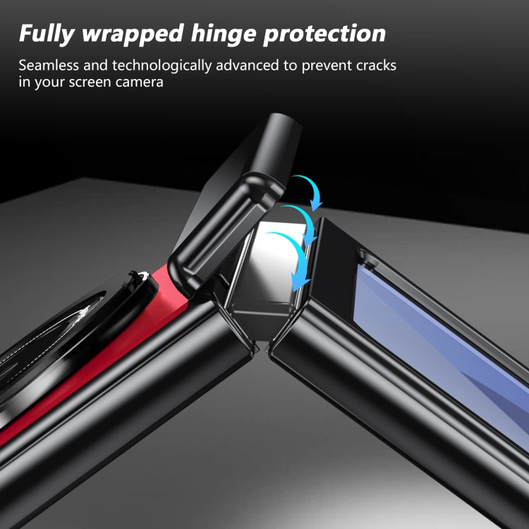 For Samsung Galaxy Z Flip5 Gold Medal Rotating Folding Series Ring Holder Phone Case(Red) - Galaxy Z Flip5 Cases by buy2fix | Online Shopping UK | buy2fix